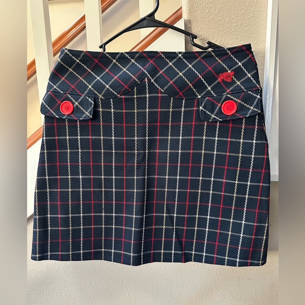 Marc Jacobs Navy Plaid with Red Button Size 2